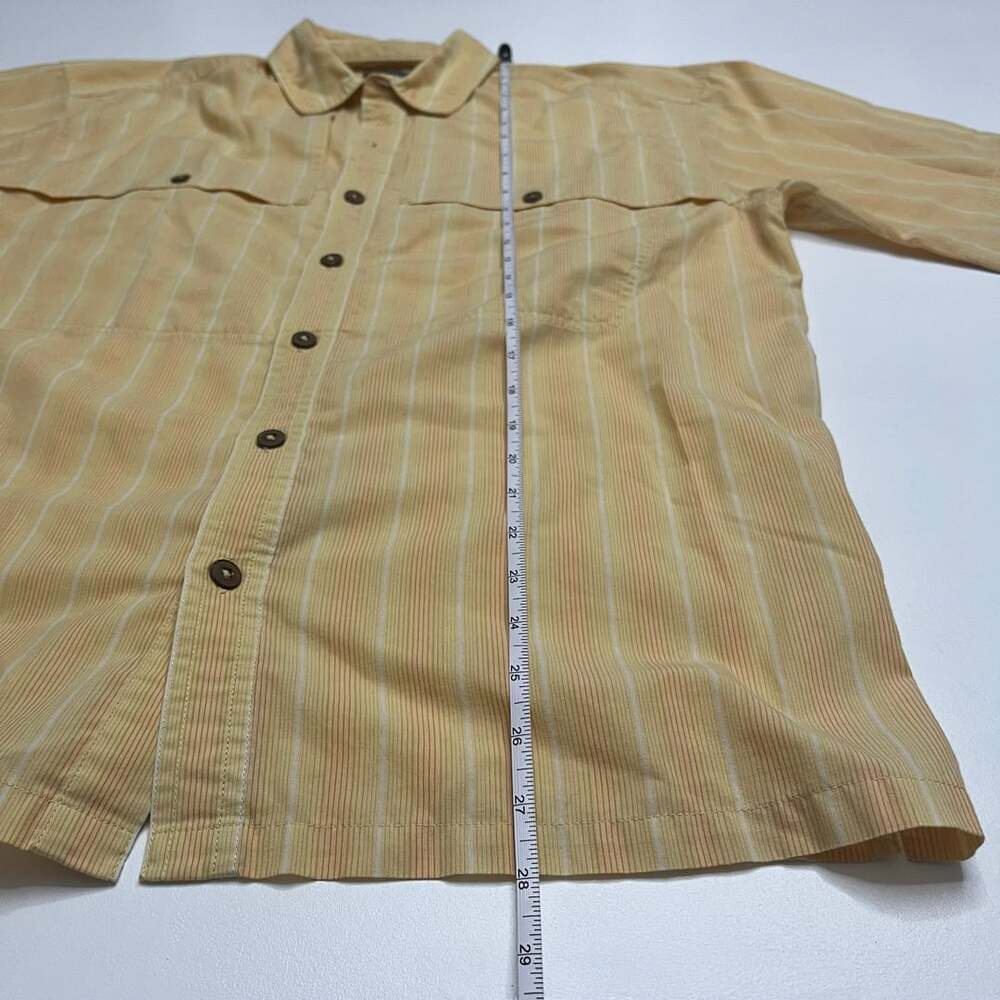 Patagonia Men's M A/C Short-Sleeve Shirt Yellow Striped Button-Down - Picture 5 of 10